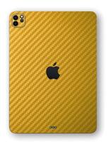 Película Skin iPad Mini 5 Kingshield Textura 3D - Fibra Carbono-Dourado