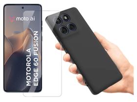 Película Tela Gel + Capa Silicone P/ Motorola Edge 60 Fusion