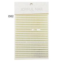 Película unha metalizada dourada - linhas d02 joyful nail