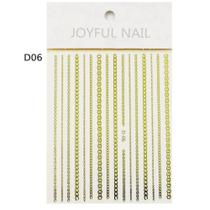 Película unha metalizada dourada - linhas d06 joyful nail
