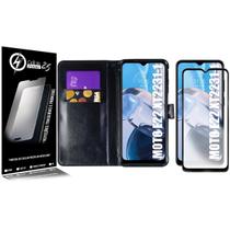 Película Vidro 3D + Capa Carteira PRETA Compatível Moto E22 XT2239 6.5 - Cell In Power25 Película Vidro 3D + Capa Carteira PRETA Compatível Moto E22 XT2239 6.5 - Cell In Power25