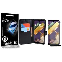 Película Vidro 3D + Capa Carteira PRETA LG K22 K200BMW 6.2 - Cell In Power25 Película Vidro 3D + Capa Carteira PRETA LG K22 K200BMW 6.2 - Cell In Power25