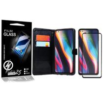 Pelicula Vidro 3D + Capa Carteira PRETA Moto G 5G Plus 6.7 XT2075 - Cell In Power25