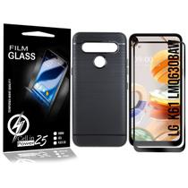 Película Vidro 3D + Capa Emborrachada LG K61 LMQ630BAW 6.5 - Cell In Power25 Película Vidro 3D + Capa Emborrachada LG K61 LMQ630BAW 6.5 - Cell In Power25