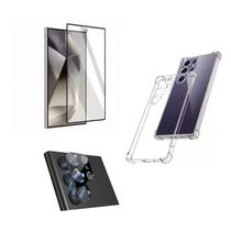 Película Vidro 3D + Película De Câmera Para Samsung + Capa Capinha Anti Impacto para Galaxy S24 Ultra Transparente - Mbox