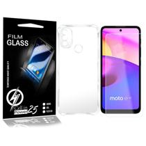 Película Vidro + Capa COM BORDA Para Moto E40 XT2159 - Cell In Power25 Película Vidro + Capa COM BORDA Para Moto E40 XT2159 - Cell In Power25