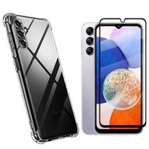 Película Vidro em 3D + Capinha Transparente Samsung Galaxy A14 Anti Impacto Película Vidro em 3D + Capinha Transparente Samsung Galaxy A14 Anti Impacto