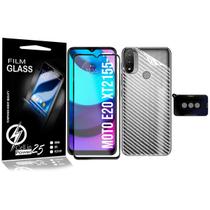 Películas 3d + Película Câmera + P Carbono P/ Moto E20 XT2155 - Cell in Power25