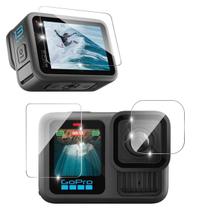 Películas Vidro Lente e LCD Frontal e Traseiro para GoPro 13 Black