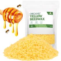 Pellets de cera de abelha orgânica amarela YASNAY 907 g para DIY e cuidados