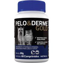 Pelo Derme Gold Suplemento Dermatológico para Cães e Gatos 60 Comprimidos