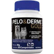 Pelo & Derme Gold Suplemento Para Cães e Gatos Vetnil 30Comp