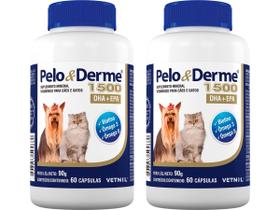 Pelo E Derme 1500 Dha+Epa 60 Capsulas - Vetnil - 2 Unidades