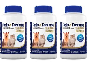 Pelo E Derme 1500 Dha+Epa 60 Capsulas - Vetnil - 3 Unidades