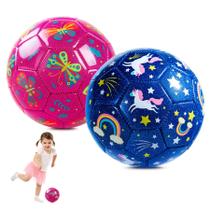 Pelota de fútbol INPODAK tamaño 2 para niños de 1 a 3 años con bomba y bolsa, set de 2 Pelota de fútbol INPODAK tamaño 2 para niños de 1 a 3 años con bomba y bolsa, set de 2