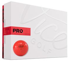 Pelotas de Golf Vice Pro Neón Rojo de 3 Piezas con Uretano