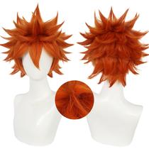 Peluca Corto Naranja Picuda con Flequillo para Hombre estilo Hinata