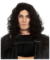 Peluca de Cosplay ALLAURA Juego de Tronos Jon Snow pelo largo y ondulado