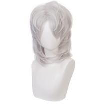 Peluca de Cosplay Maysuwell Pelo Corto Plateado para Halloween y Más