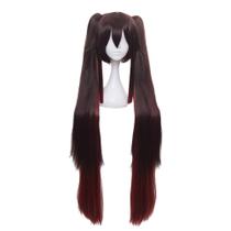 Peluca para cosplay OSIASWIG Anime Genshin Impact Hu Tao resistente al calor