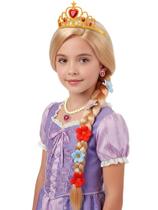 Peluca Trenzada Rubia para Niñas con Diadema y Accesorios ZGXYZXMY