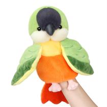 Peluche de pelúcia Easfan Green Parakeet Parrot Hand para crianças de 11,5"
