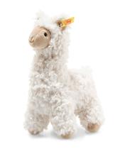 Pelúcia Alpaca Leandro Steiff, coleção Soft Cuddly Friends, 7 cm