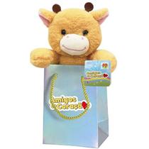 Pelucia Amigos do Coraçao Sacola Presente Love BEGE/ROSA DM TOYS DMT6568