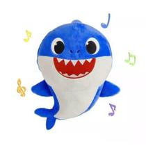 Pelúcia Baby Shark 25 Cm Azul Com Som Sunny 2352A