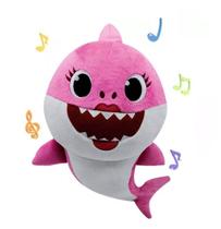 Pelúcia Baby Shark 25cm Rosa Pink Com Som