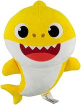 Pelúcia baby shark musical 30cm antialérgico toyng amarelo