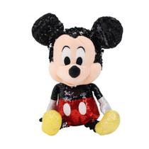 Pelucia/Bolsa 2em1 Mickey Disney Com Lantejoulas 30cm - Taimes