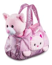 Pelúcia Bolsa Cutie Handbags Gato Rosa Multikids Cor Rosa - Gato