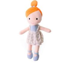 Pelúcia Boneca Mari Ruiva 35cm Plush Macio Premium Olhos Bordados Zip