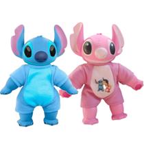 Pelucia Boneco Lilo E Stitch Articulado Cabeça Em Vinil De Borracha 40 Cm