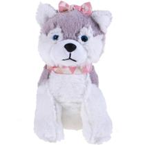 Pelucia cachorra husky lua filhote 22cm santa klaus