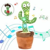 Pelúcia Cacto Dançante Musical Luz Usb Infantil