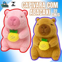 Pelúcia Capivara 22cm com Abacaxi Super Fofa Antialérgica Presente Lavável