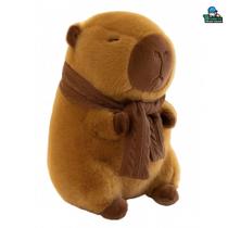 Pelúcia Capivara 22cm com Cachecol Antialérgica Lavável, Fibra Siliconada Pelúcia Capivara 22cm com Cachecol Antialérgica Lavável, Fibra Siliconada