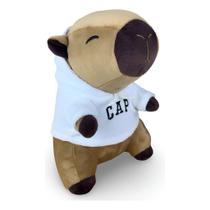 Pelúcia Capivara Com Moletom Branco Cap 20cm