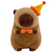 Pelucia capivara feliz aniversário 30cm