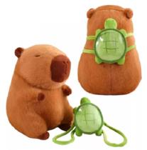Pelúcia Capivara Filó com mochila de tartaruga - 30 cm