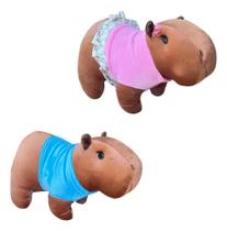 Pelúcia Capivara G com Roupa Removível Mury Baby