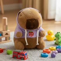 Pelúcia Capivara Infantil Fofa com Capuz Lilás
