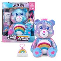 Pelúcia Care Bears Cheer Bear com Paetês - 14 Polegadas - Para Crianças Acima de 4 Anos Pelúcia Care Bears Cheer Bear com Paetês - 14 Polegadas - Para Crianças Acima de 4 Anos