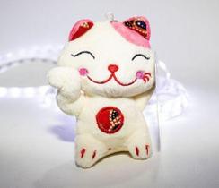 Pelúcia Chaveiro Gato Da Sorte 12 Cm Pode Escolher A Cor - Emy decorações