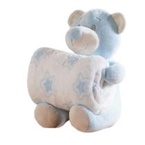 Pelúcia com Manta para Bebê Coral Fleece Turminha Carinhosos 100x75cm