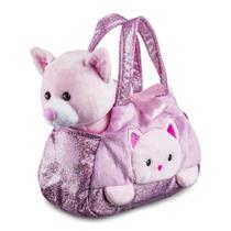 Pelucia Cutie Handbag Gato Rosa com Bolsinha Multikids BR1715