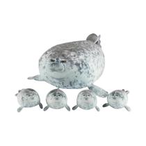 Pelúcia De 40cm: Mamãe Foca Com Quatro Filhotes - Boneco 3D Inovador De Leão Marinho Para Crianças E