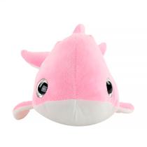 Pelúcia de Baleia Fofa com Olhos Brilhantes Cor Rosa 22cm R3312 - BBR Toys